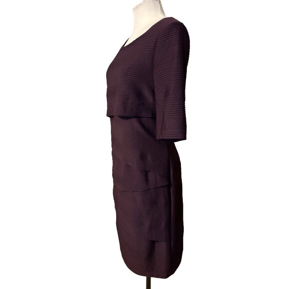 Connected Dress 14 Burgundy Wine Sheath Wedding Party Cruise Event Washable New - Picture 6 of 14